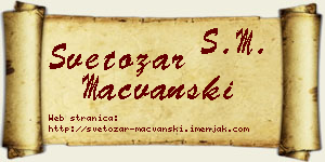Svetozar Mačvanski vizit kartica